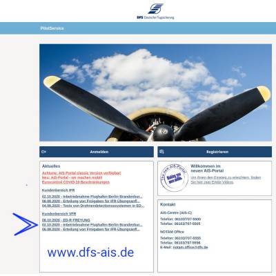 Startseite von www.dfs-ais.de