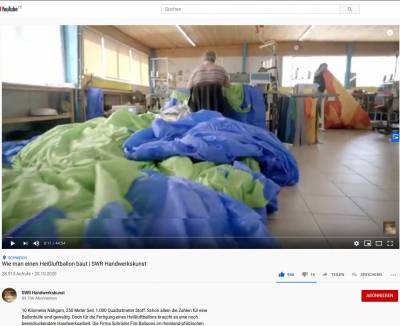 Screenshot Youtube Sendung Handwerkskunst SWR - Wie man einen Heißluftballon baut.